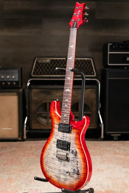 PRS SE Custom 24-08 Electric Guitar - Charcoal Cherry Burst with Gig Bag