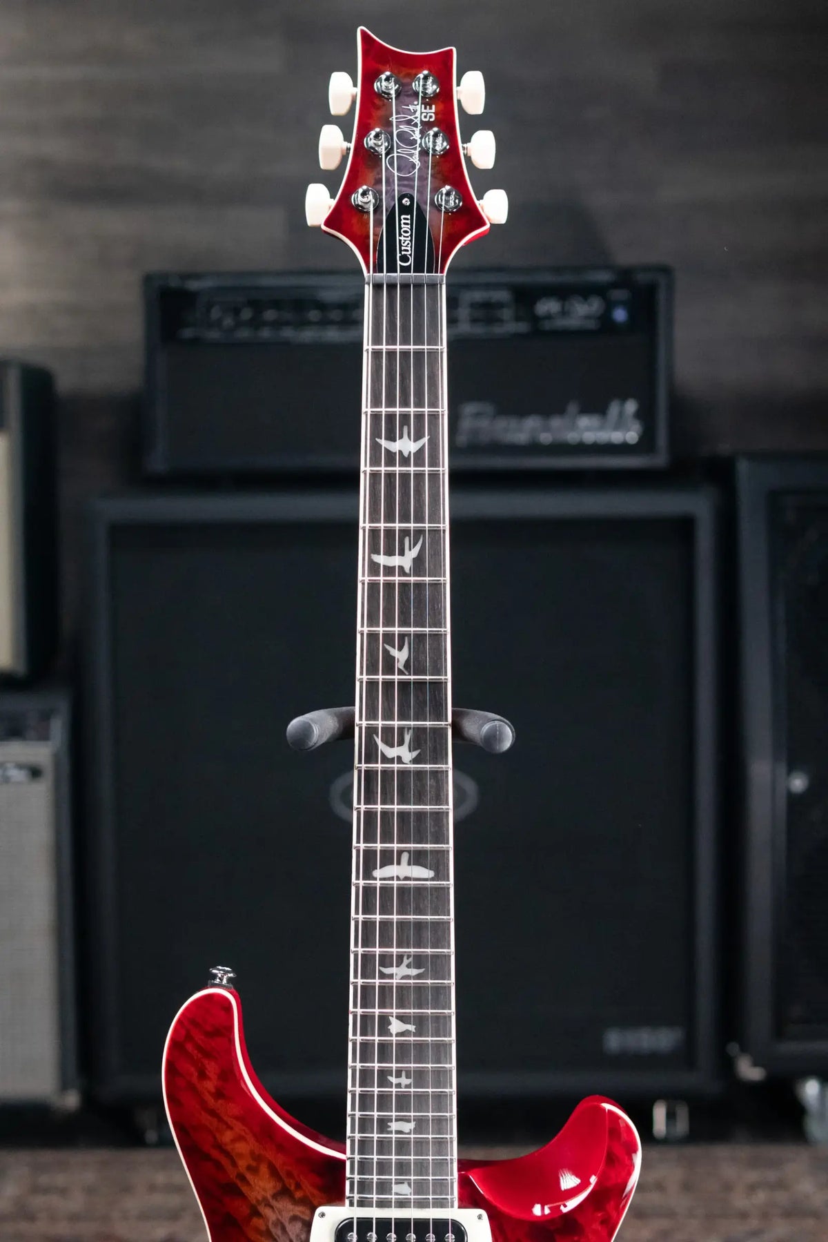 PRS SE Custom 24-08 Electric Guitar - Charcoal Cherry Burst with Gig Bag