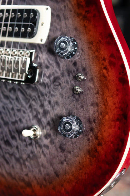 PRS SE Custom 24-08 Electric Guitar - Charcoal Cherry Burst with Gig Bag