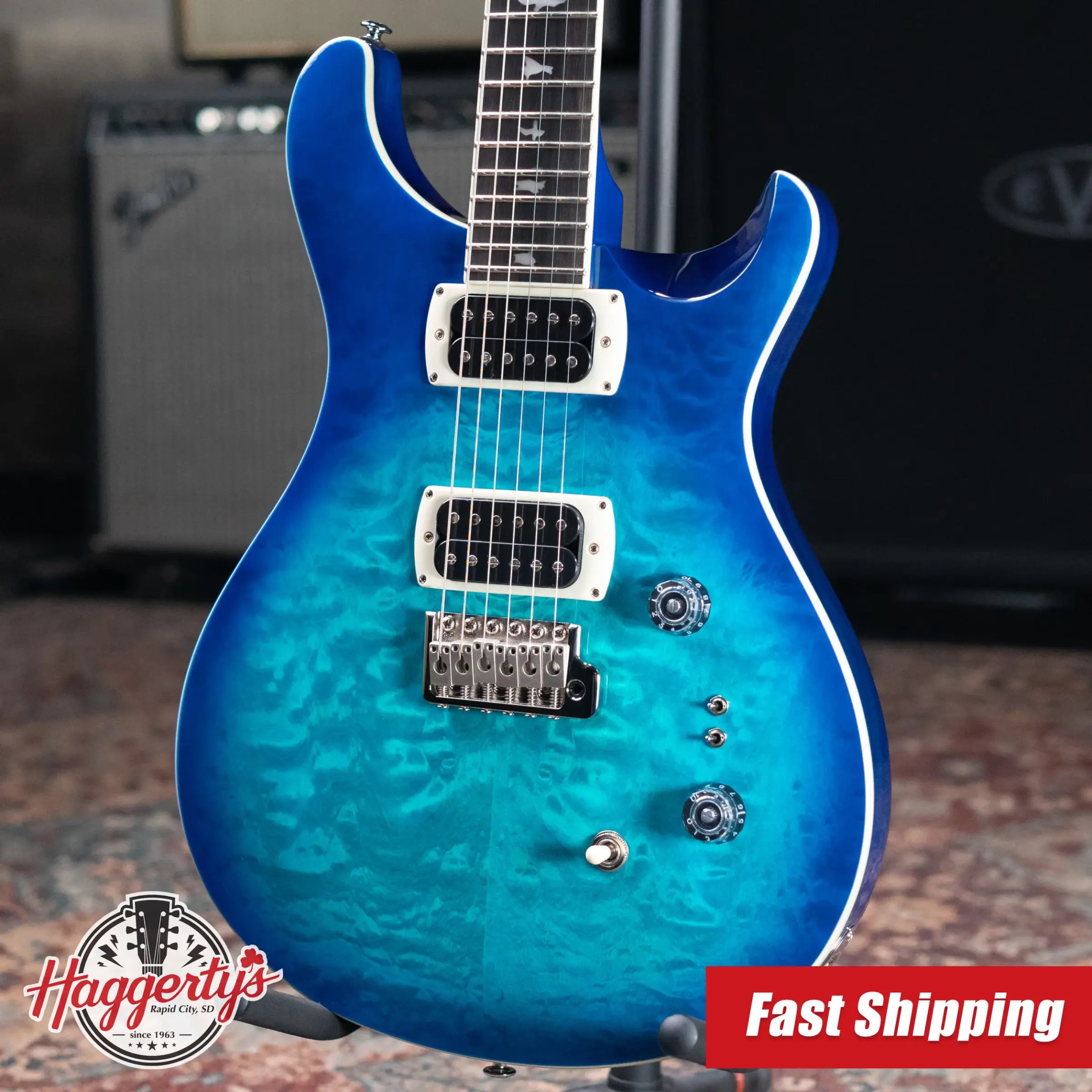 PRS SE Custom 24-08 Electric Guitar - Lake Blue with Gig Bag