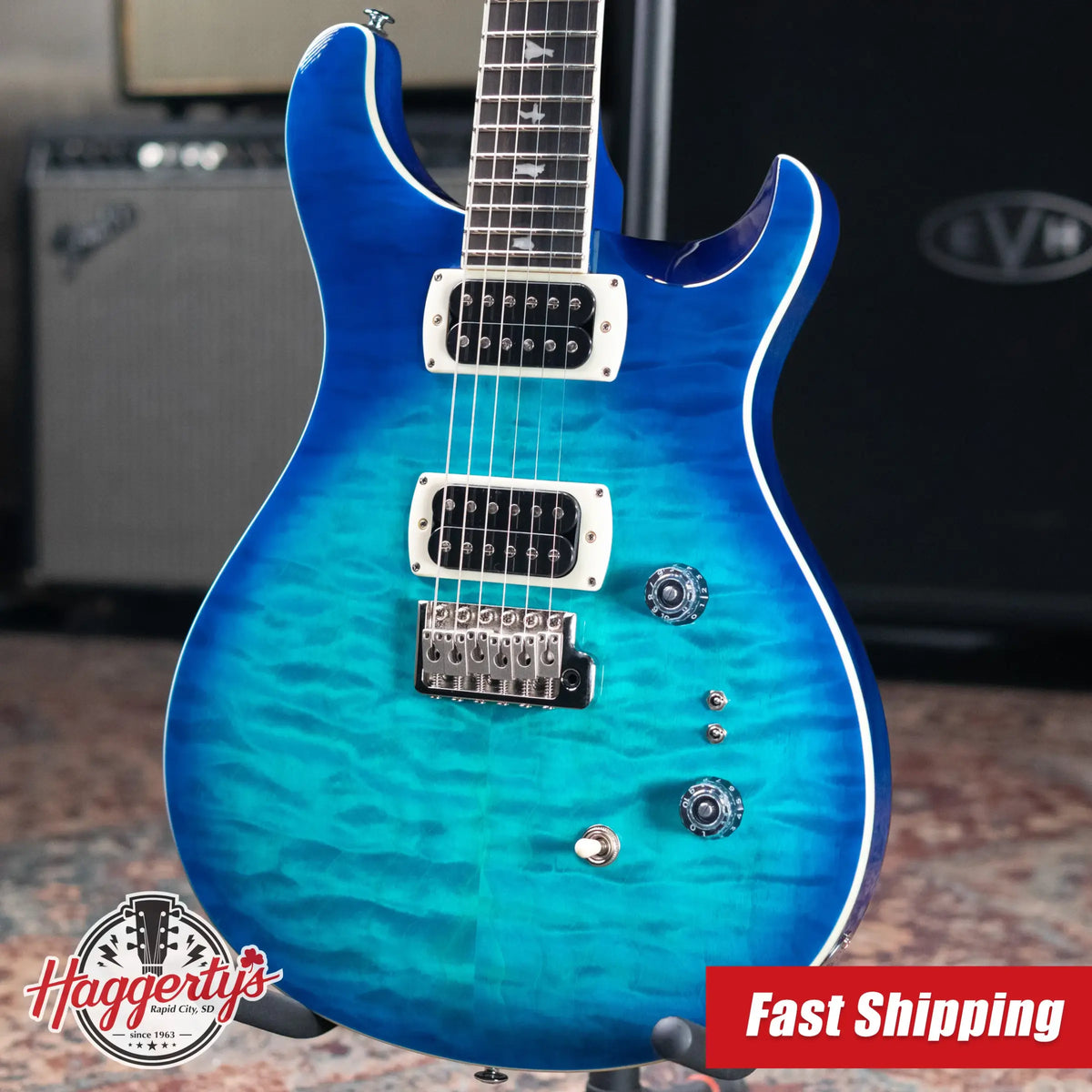 PRS SE Custom 24-08 Electric Guitar - Lake Blue with Gig Bag