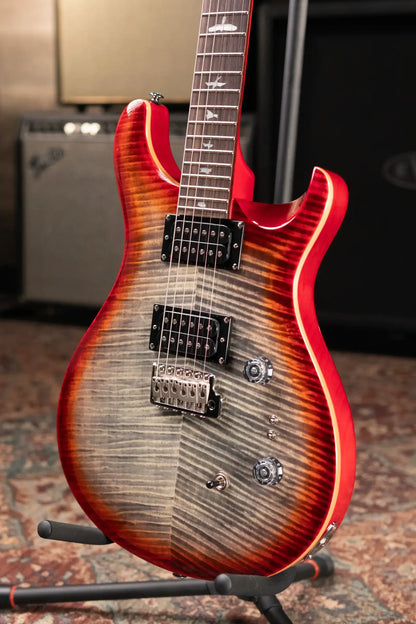 PRS SE Custom 24-08 Solid Body Electric Guitar - Charcoal Cherry Burst with Gig Bag
