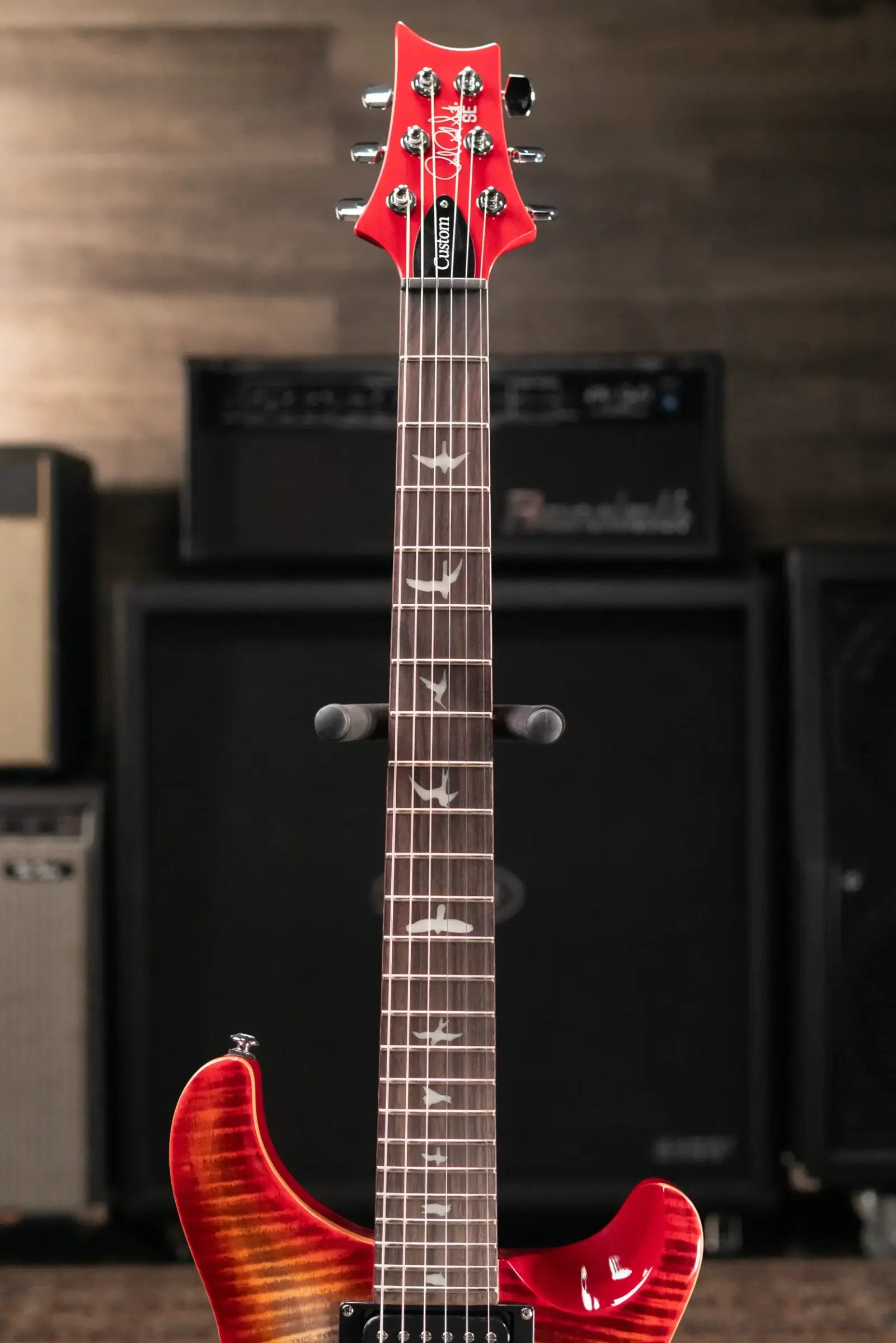 PRS SE Custom 24-08 Solid Body Electric Guitar - Charcoal Cherry Burst with Gig Bag