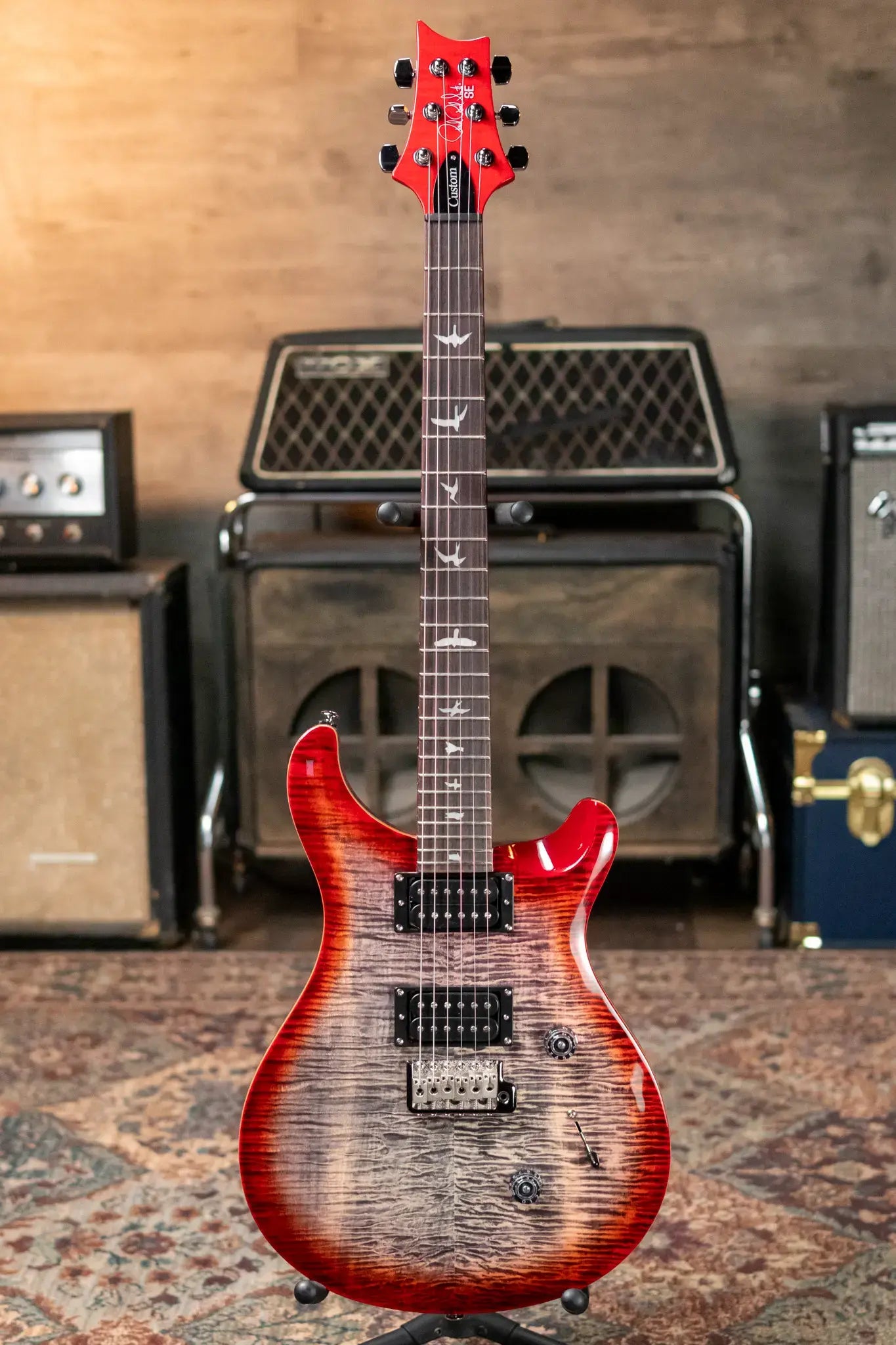 PRS SE Custom 24 - Charcoal Cherry Burst with Gig Bag