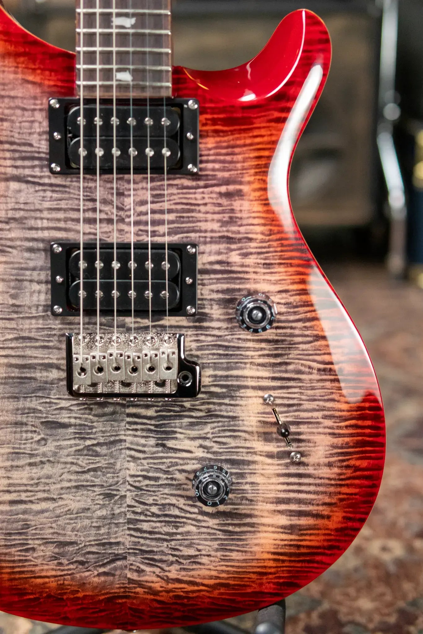 PRS SE Custom 24 - Charcoal Cherry Burst with Gig Bag