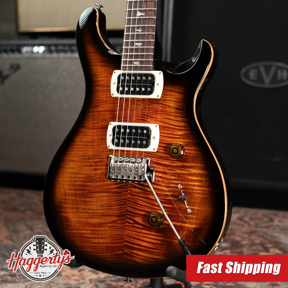 PRS SE Custom 24 Electric Guitar - Black Gold Sunburst with Gig Bag