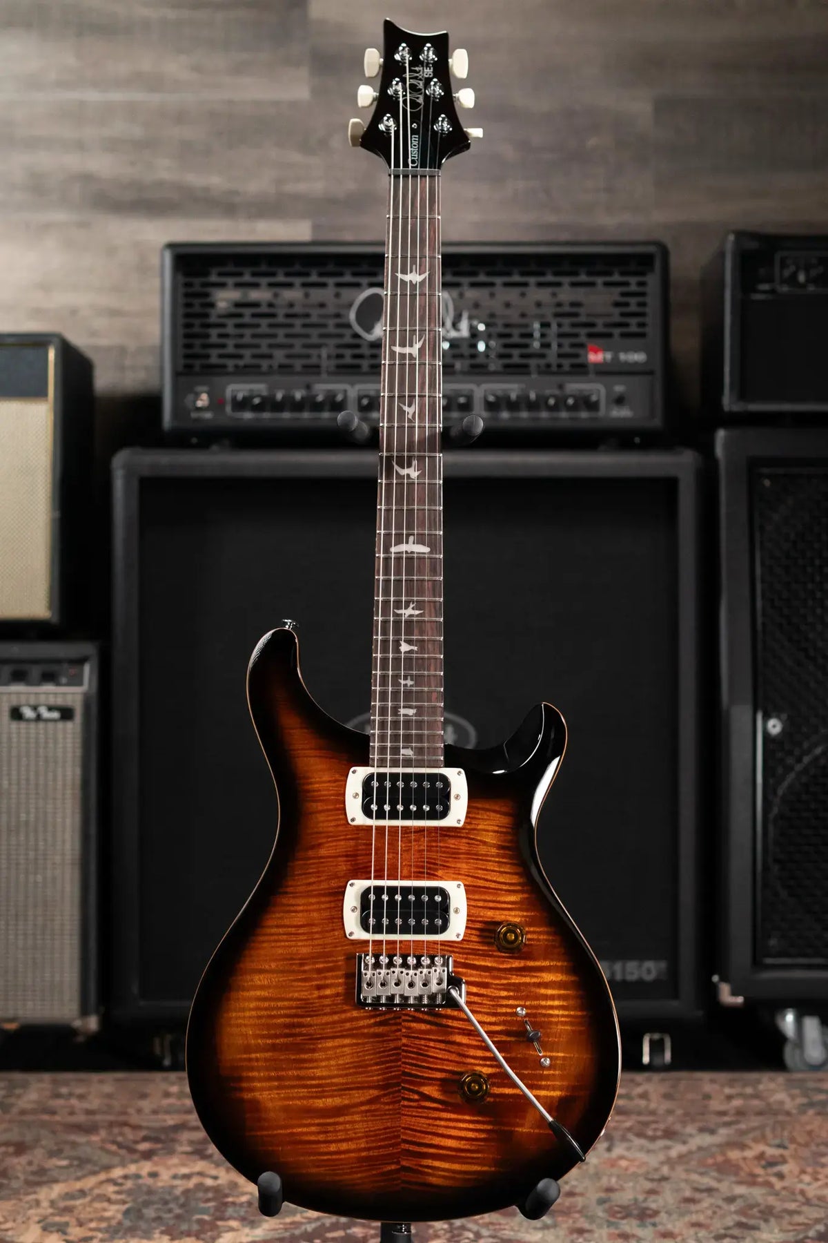 PRS SE Custom 24 Electric Guitar - Black Gold Sunburst with Gig Bag