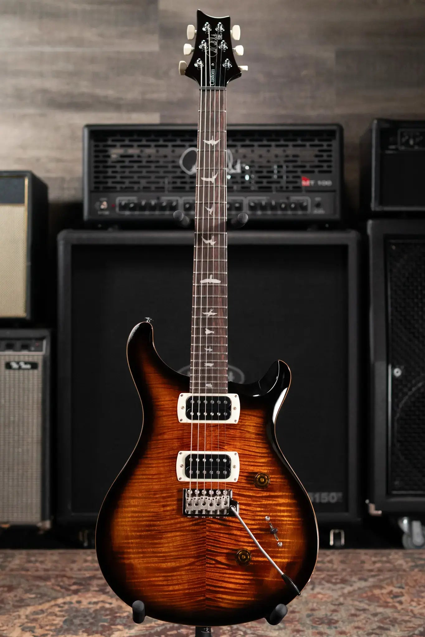 PRS SE Custom 24 Electric Guitar - Black Gold Sunburst with Gig Bag