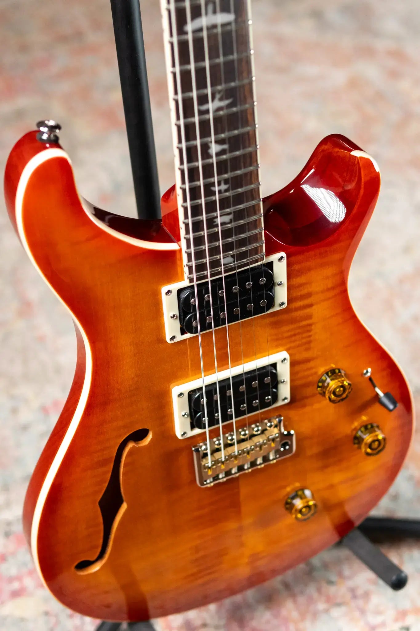 PRS SE Custom 24 Semi-Hollow Piezo - Vintage Sunburst with Gig Bag