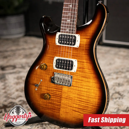 PRS SE Custom Lefty Electric Guitar - Black Gold Sunburst with Gig Bag