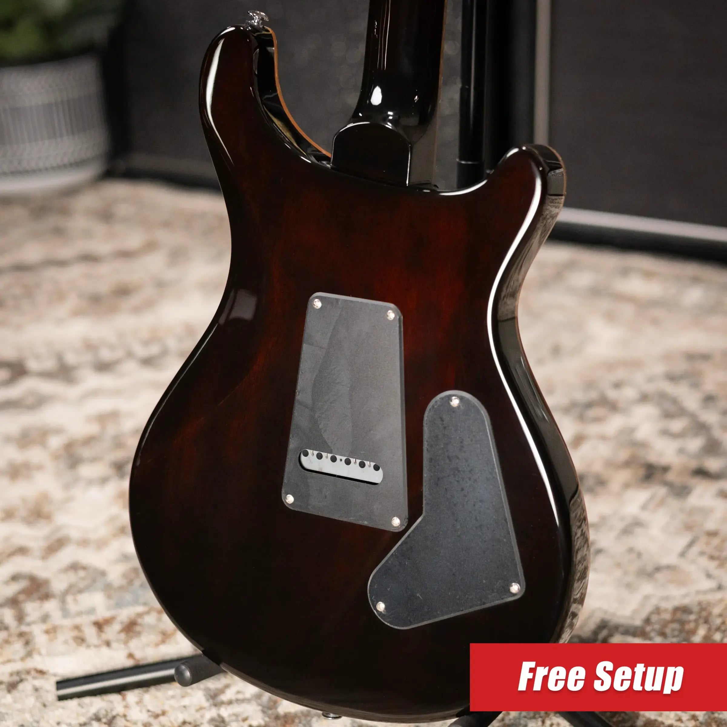 PRS SE Custom Lefty Electric Guitar - Black Gold Sunburst with Gig Bag