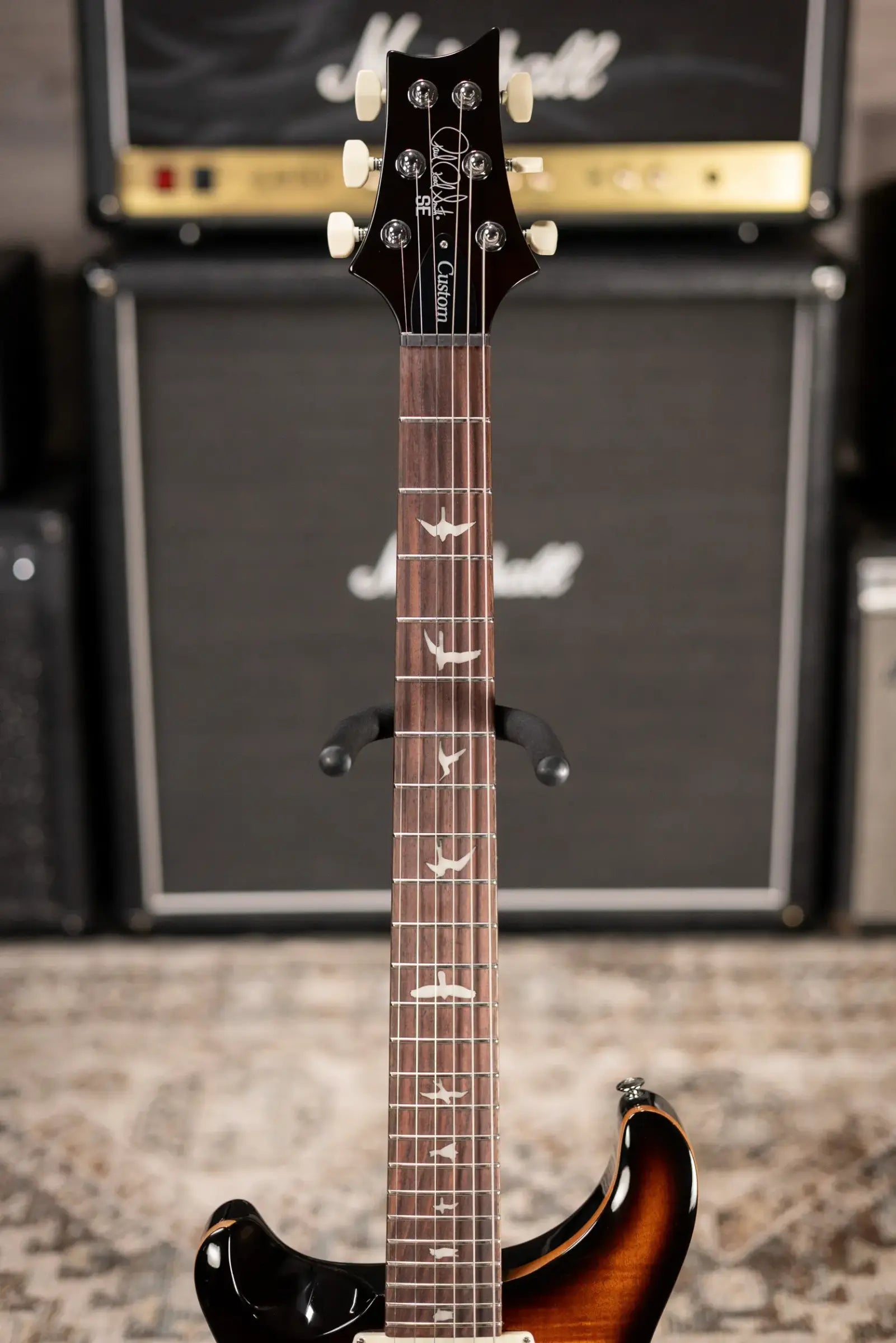 PRS SE Custom Lefty Electric Guitar - Black Gold Sunburst with Gig Bag