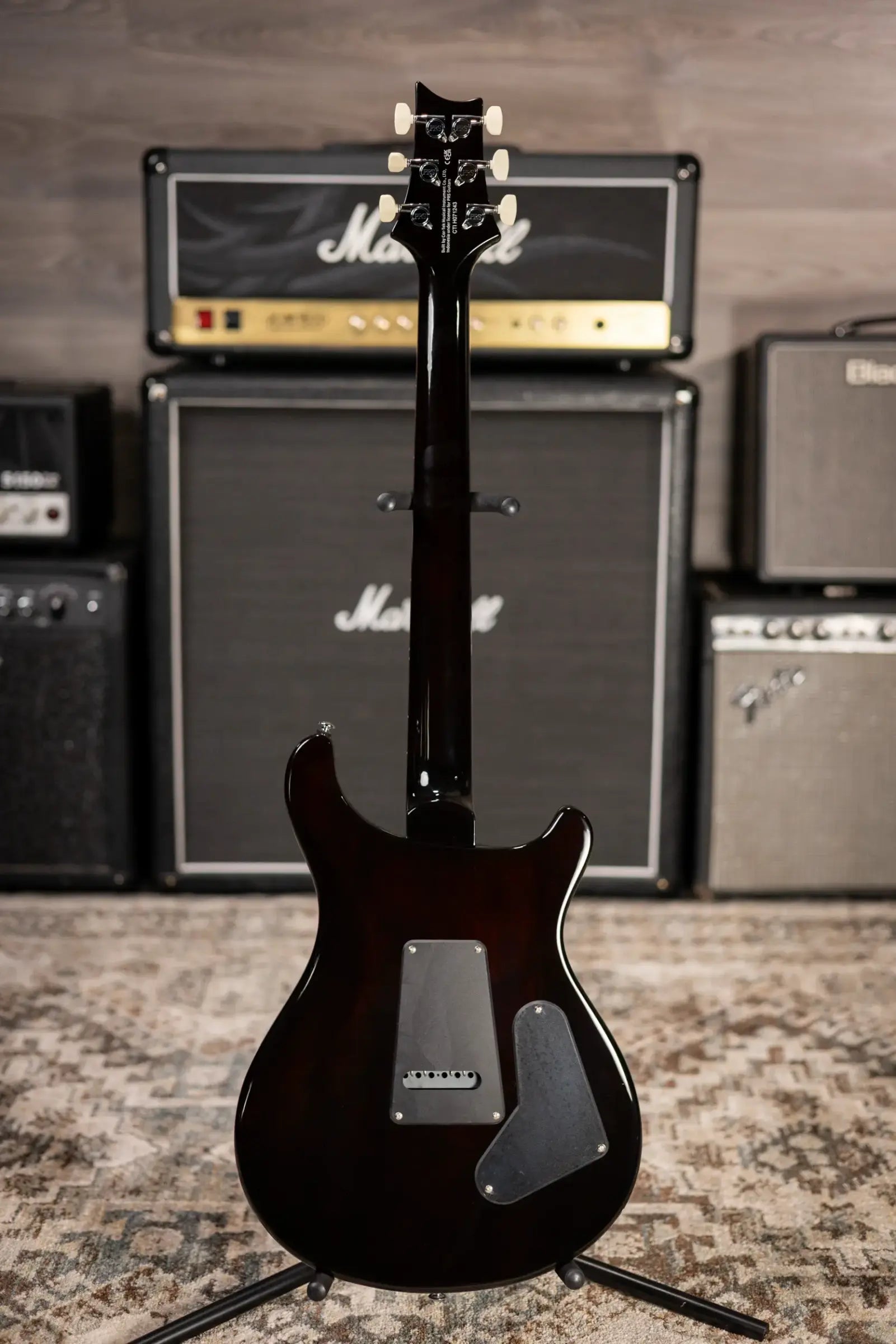 PRS SE Custom Lefty Electric Guitar - Black Gold Sunburst with Gig Bag