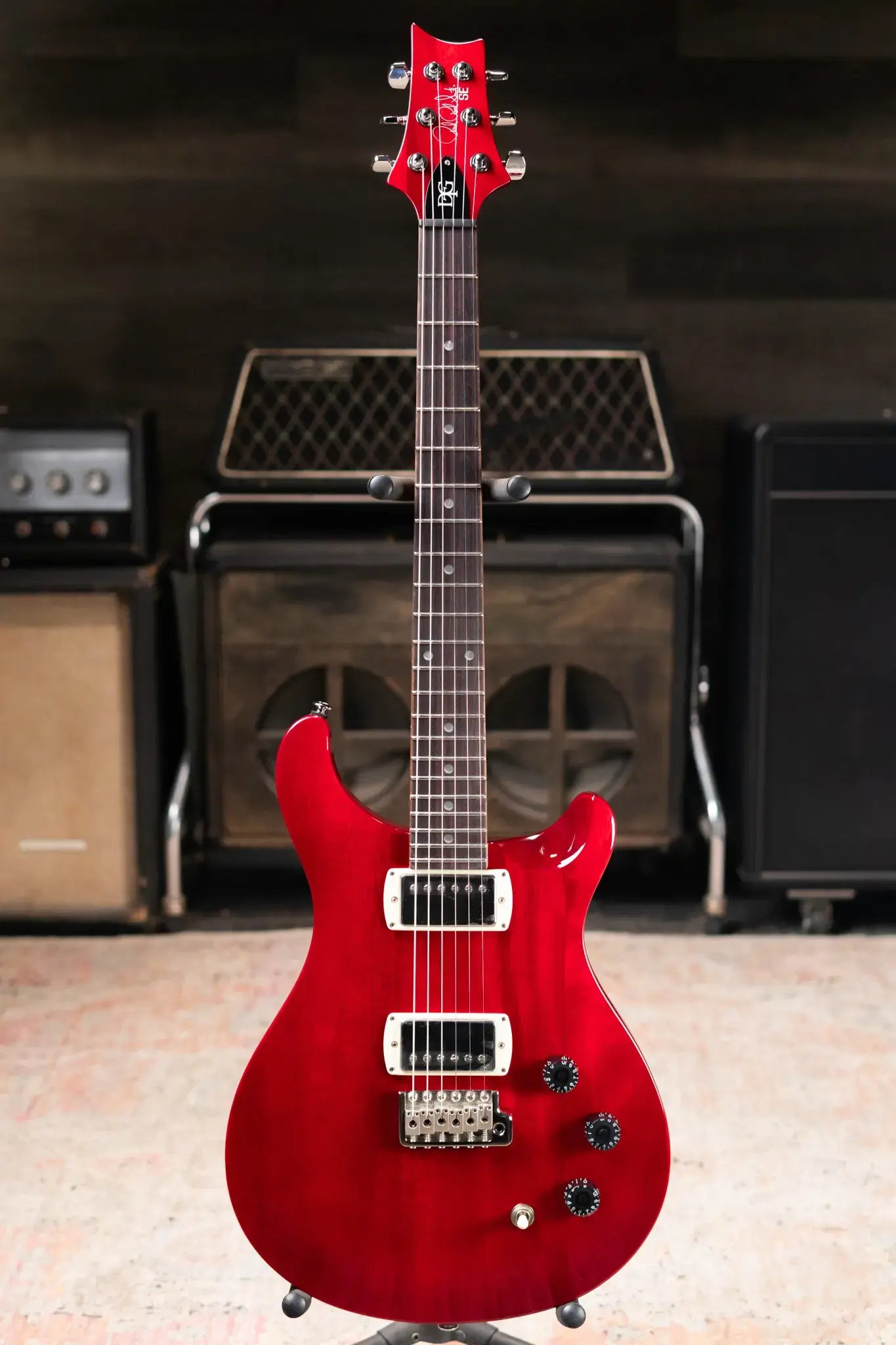 PRS SE David Grissom Standard Electric Guitar - Vintage Cherry with Gig Bag