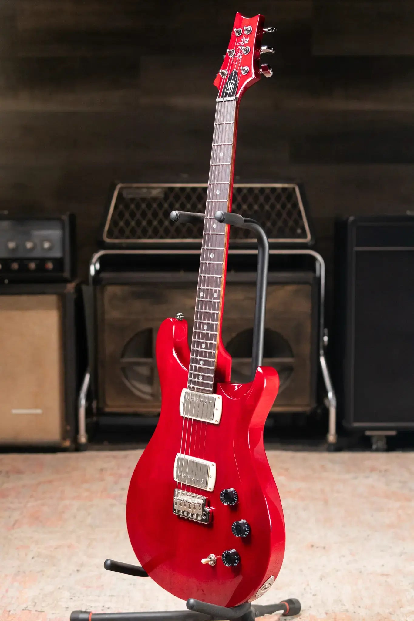 PRS SE David Grissom Standard Electric Guitar - Vintage Cherry with Gig Bag