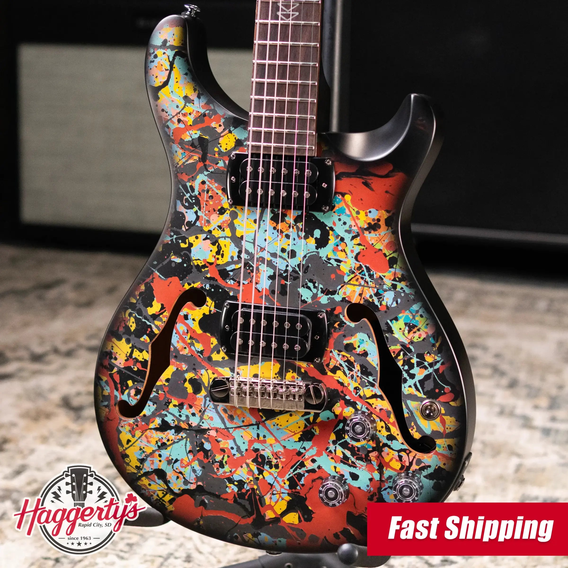 PRS SE Ed Sheeran Signature Hollowbody I Baritone Piezo LTD Electric Guitar - Cosmic Splash with Gig Bag