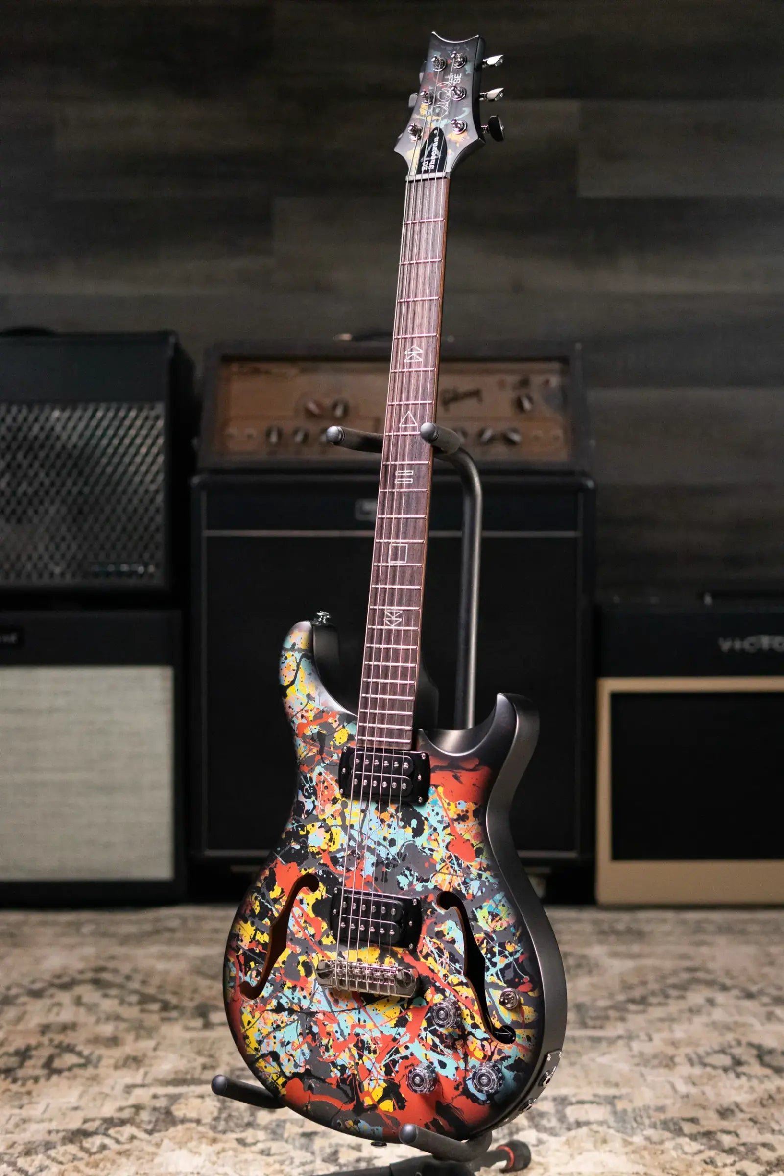 PRS SE Ed Sheeran Signature Hollowbody I Baritone Piezo LTD Electric Guitar - Cosmic Splash with Gig Bag