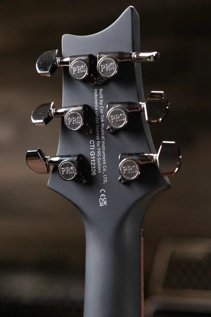 PRS SE "Exotic" Custom 24-08 Poplar Burl Electric Guitar - Charcoal Cherry Midnight Burst with Gig Bag