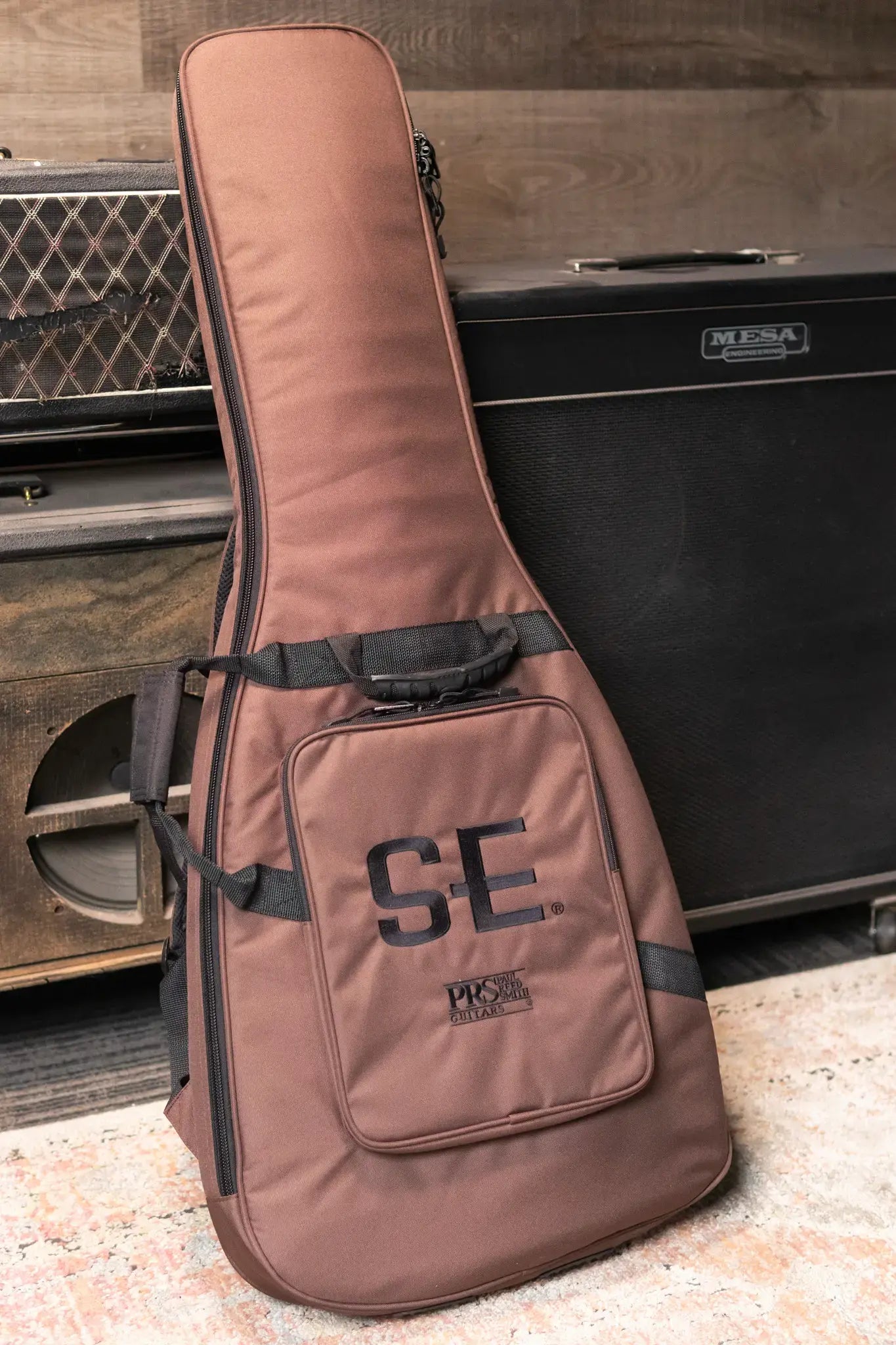 PRS SE "Exotic" Custom 24-08 Poplar Burl Electric Guitar - Charcoal Cherry Midnight Burst with Gig Bag