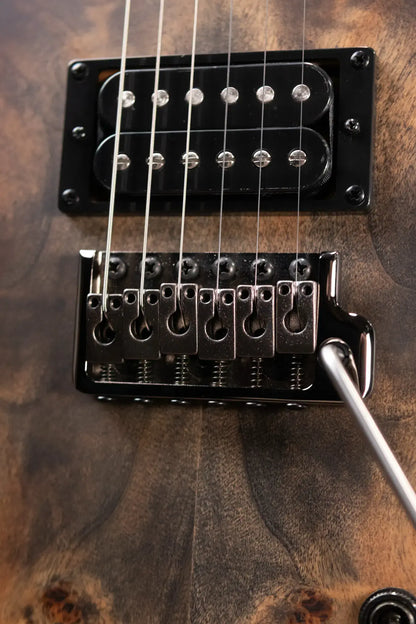 PRS SE "Exotic" Custom 24-08 Poplar Burl Electric Guitar - Charcoal Cherry Midnight Burst with Gig Bag