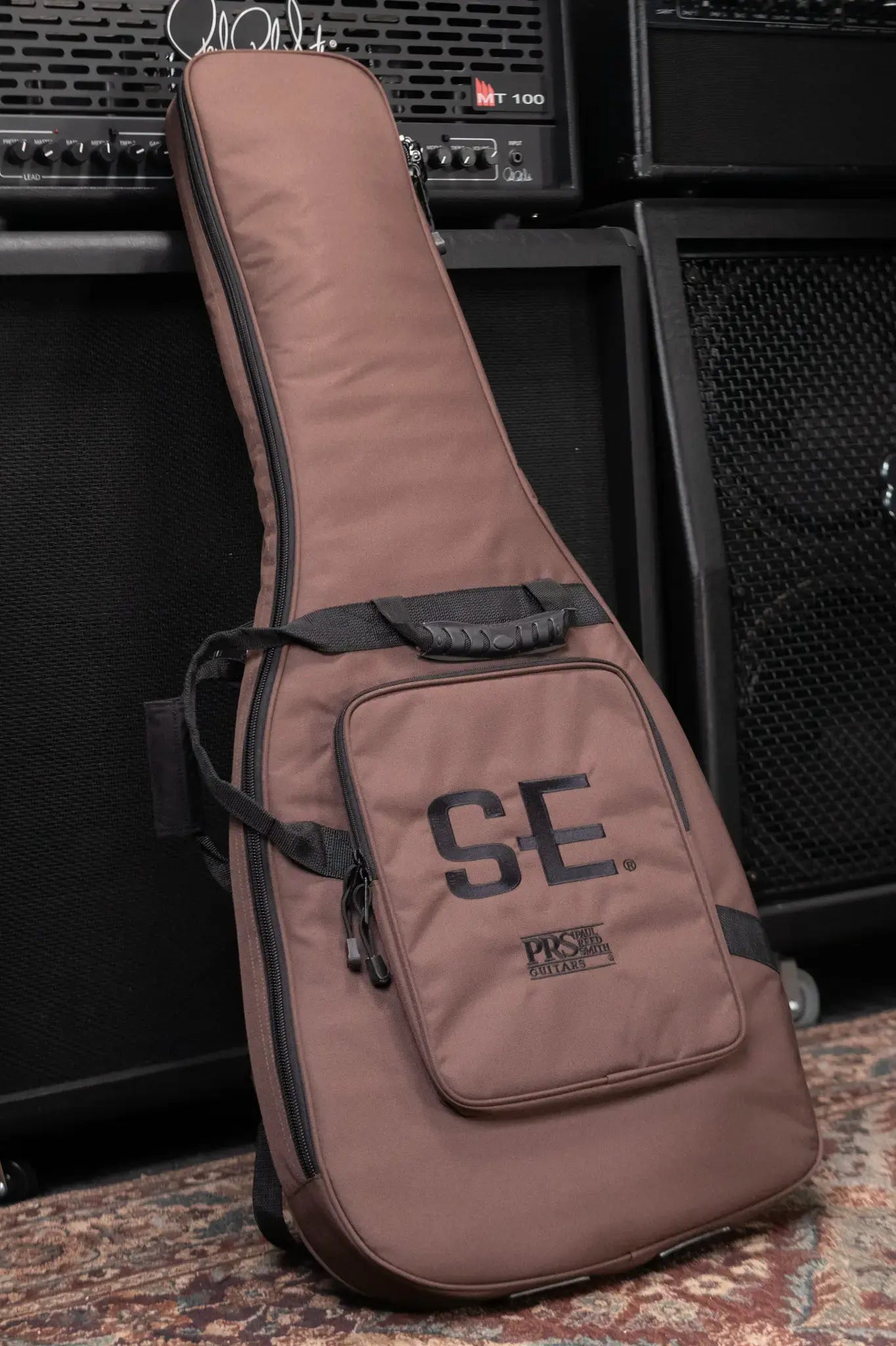 PRS SE "Exotic" Custom 24-08 Poplar Burl Electric Guitar - Charcoal Cherry Midnight Burst with Gig Bag