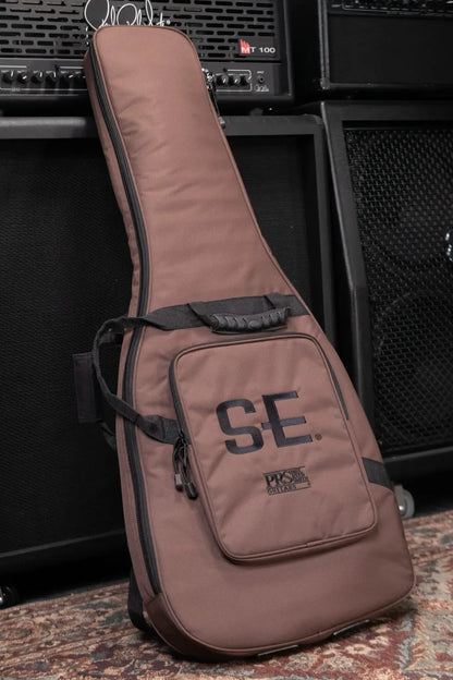 PRS SE "Exotic" Custom 24-08 Poplar Burl Electric Guitar - Charcoal Cherry Midnight Burst with Gig Bag