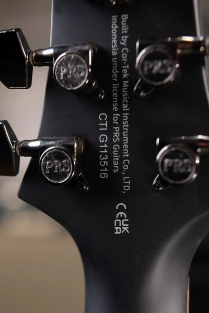 PRS SE "Exotic" Custom 24-08 Poplar Burl Electric Guitar - Charcoal Cherry Midnight Burst with Gig Bag