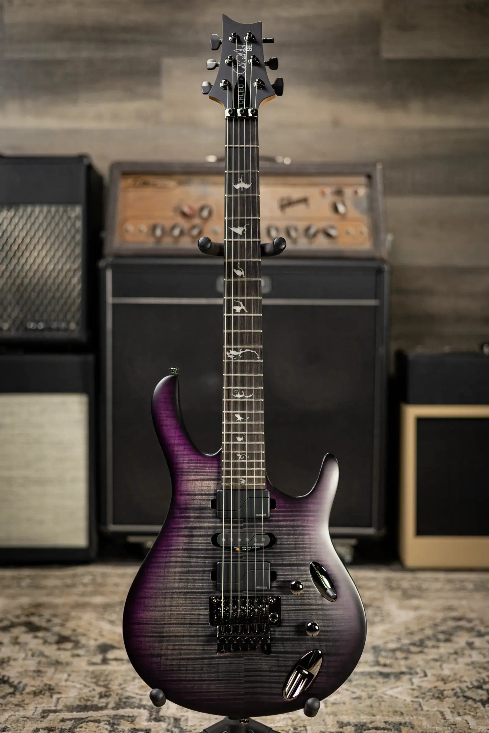 PRS SE Herman Li Signature Chleo Electric Guitar - Charcoal Purple Burst with Gig Bag