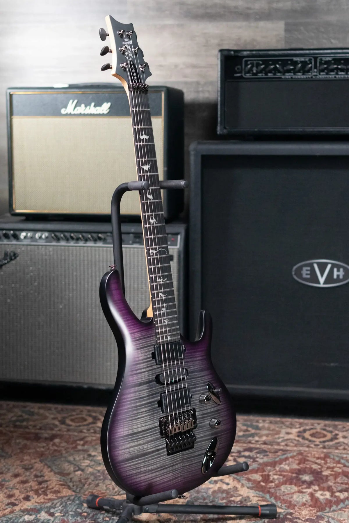 PRS SE Herman Li Signature Chleo Electric Guitar - Charcoal Purple Burst with Gig Bag