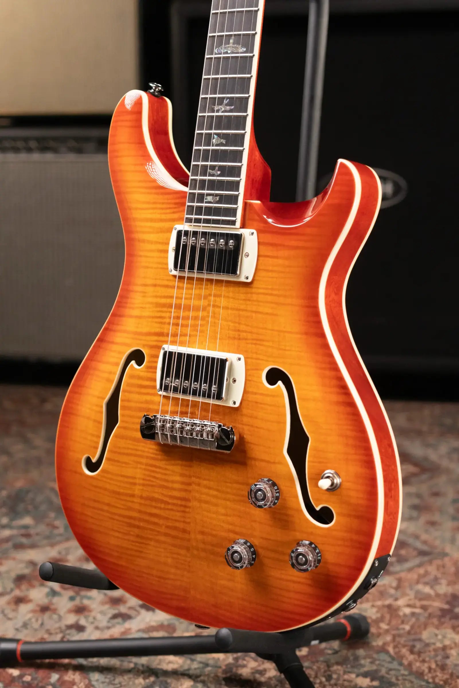 PRS SE Hollowbody II Piezo Electric Guitar - Vintage Sunburst with Gig Bag
