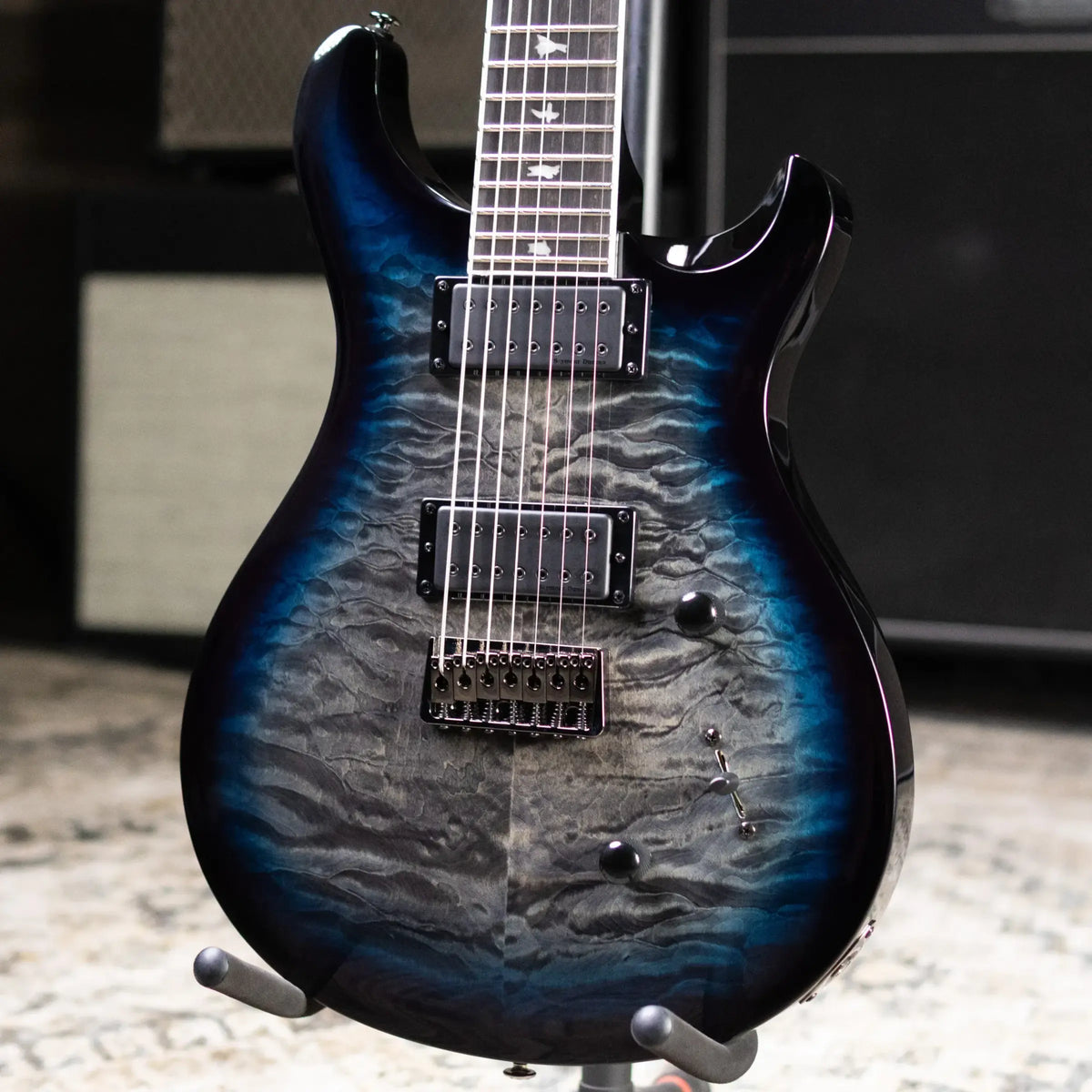 PRS SE Mark Holocomb 7-String Electric Guitar - Holcomb Blue Burst with Gig Bag