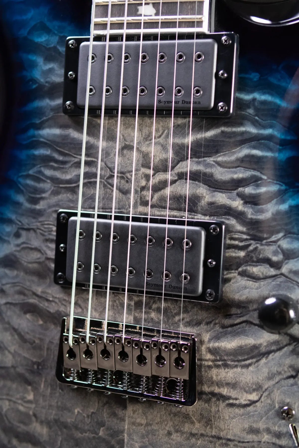 PRS SE Mark Holocomb 7-String Electric Guitar - Holcomb Blue Burst with Gig Bag