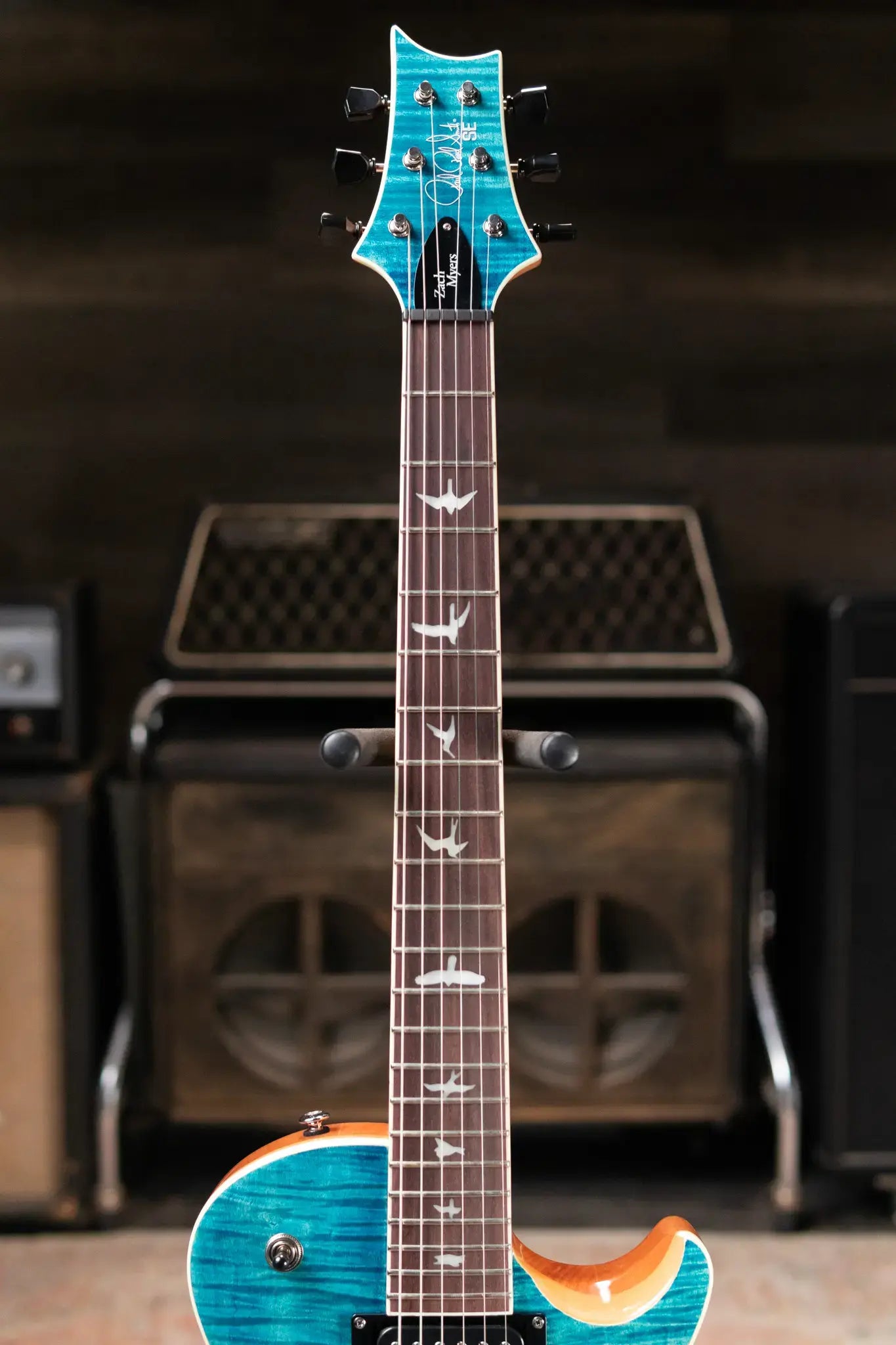 PRS SE Zach Myers Semi-Hollow Electric Guitar - Myers Blue with Gig Bag