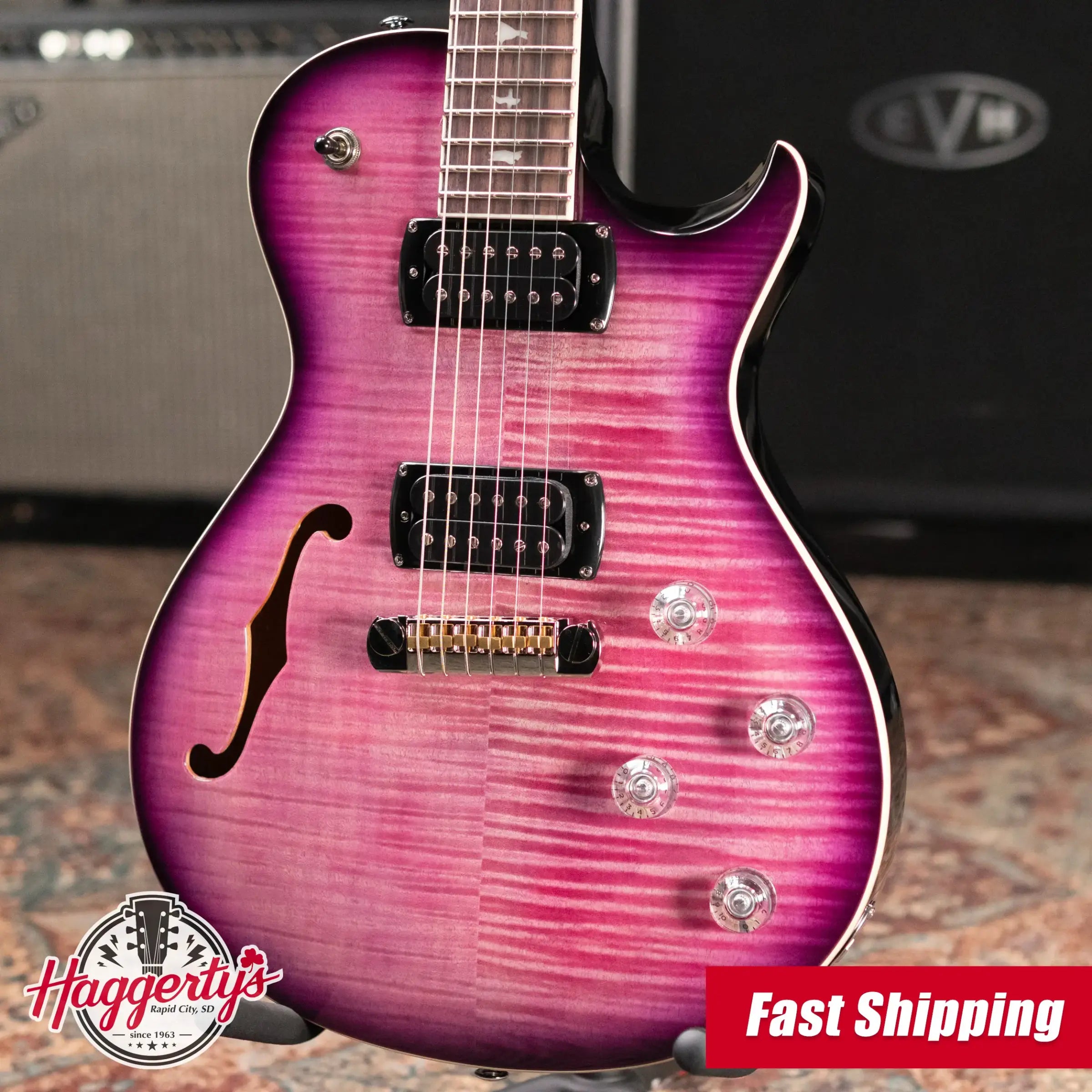 PRS SE Zach Myers Semi-Hollowbody Electric Guitar - Elder Berry Burst with Gig Bag