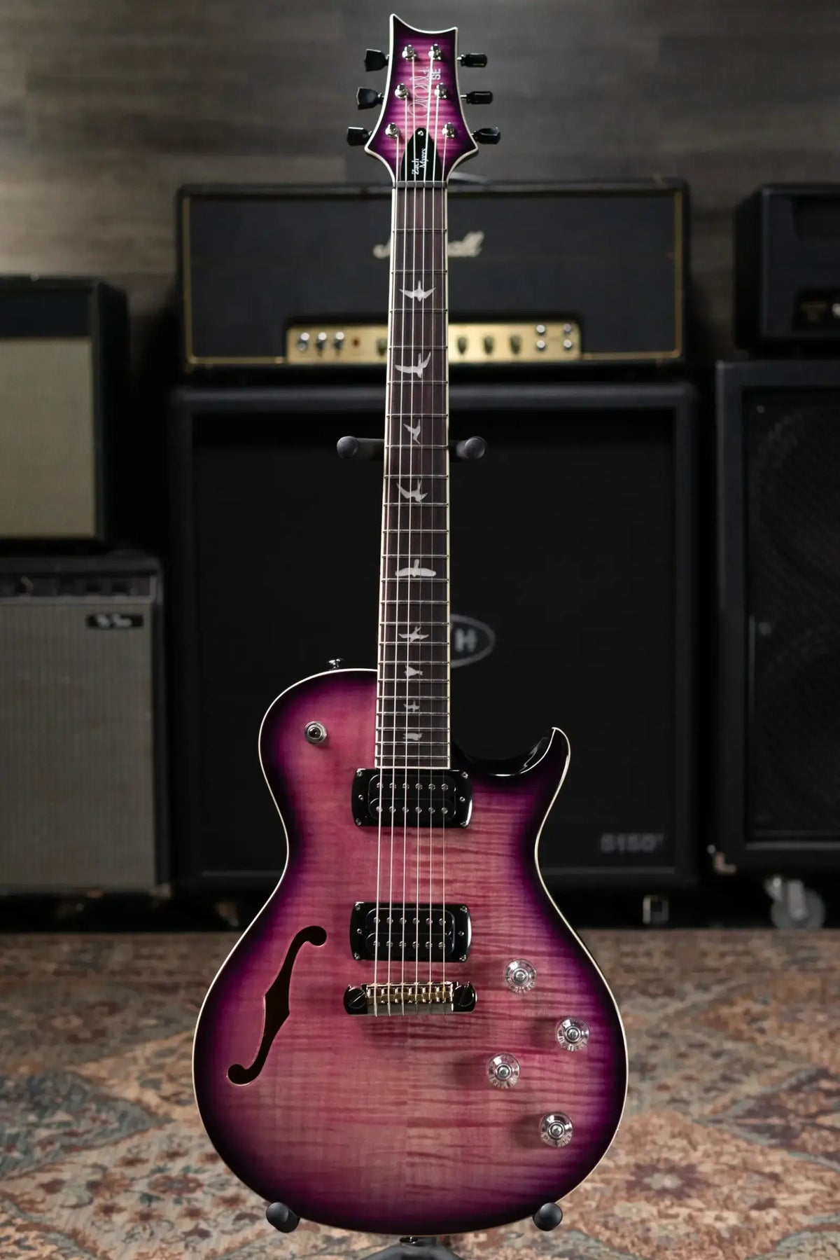 PRS SE Zach Myers Semi-Hollowbody Electric Guitar - Elder Berry Burst with Gig Bag