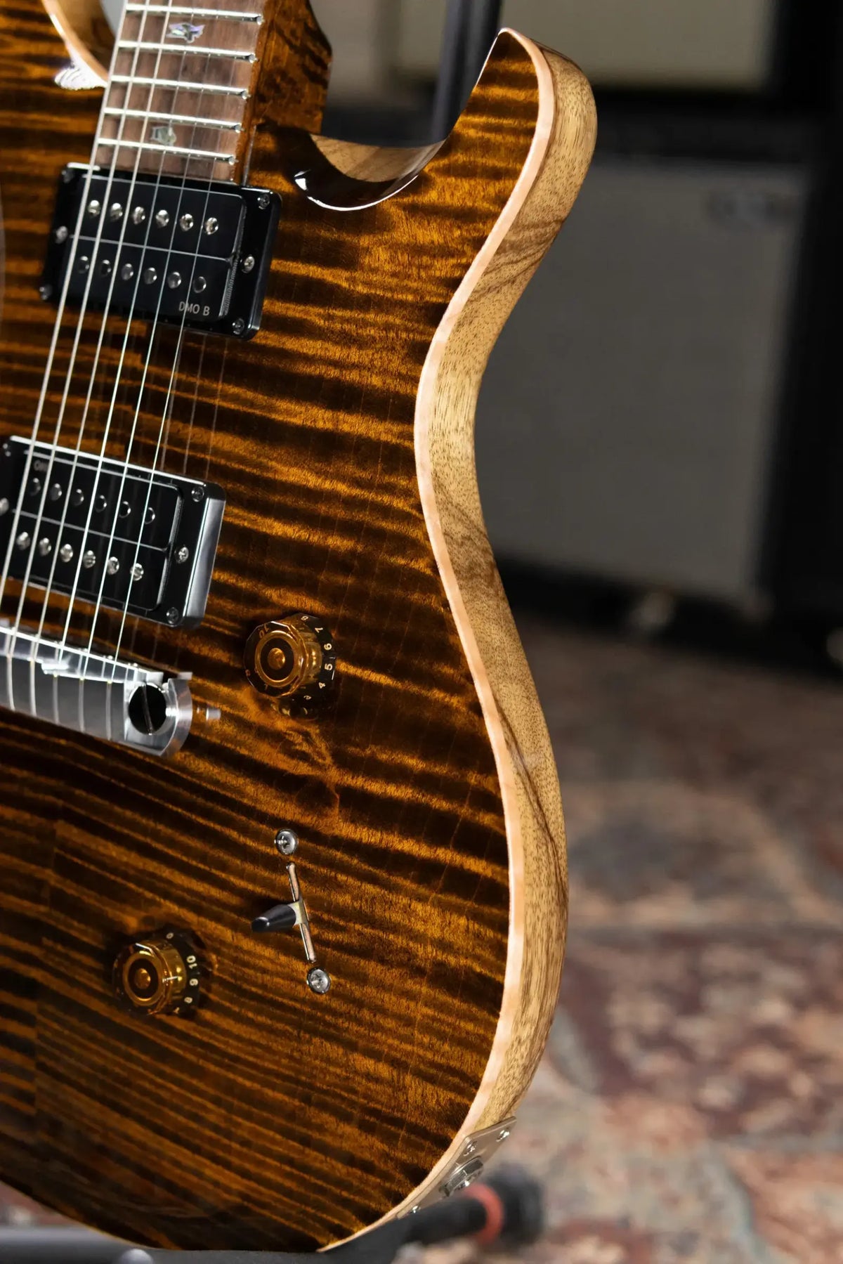 PRS Wood Library Custom 24 Stoptail Limited Edition 10-Top Electric Guitar - Tiger Eye with Hardshell Case