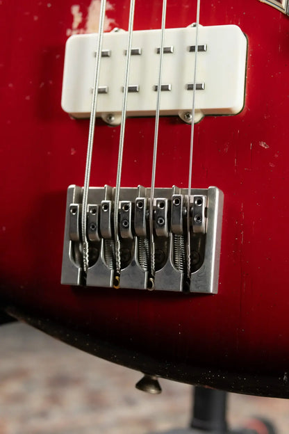 Novo Signature Series Ivorus Bass - Silvertone Burst over Bonfire with Gig Bag