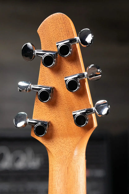 Powers Electric A-Type FF42 Hollow Body Electric Guitar - Casablanca Beige/Black Metallic with Gig Bag