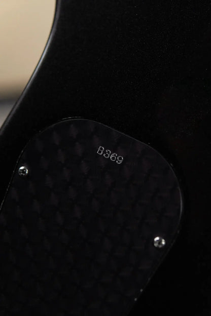 Powers Electric A-Type FF42 Hollow Body Electric Guitar - Casablanca Beige/Black Metallic with Gig Bag