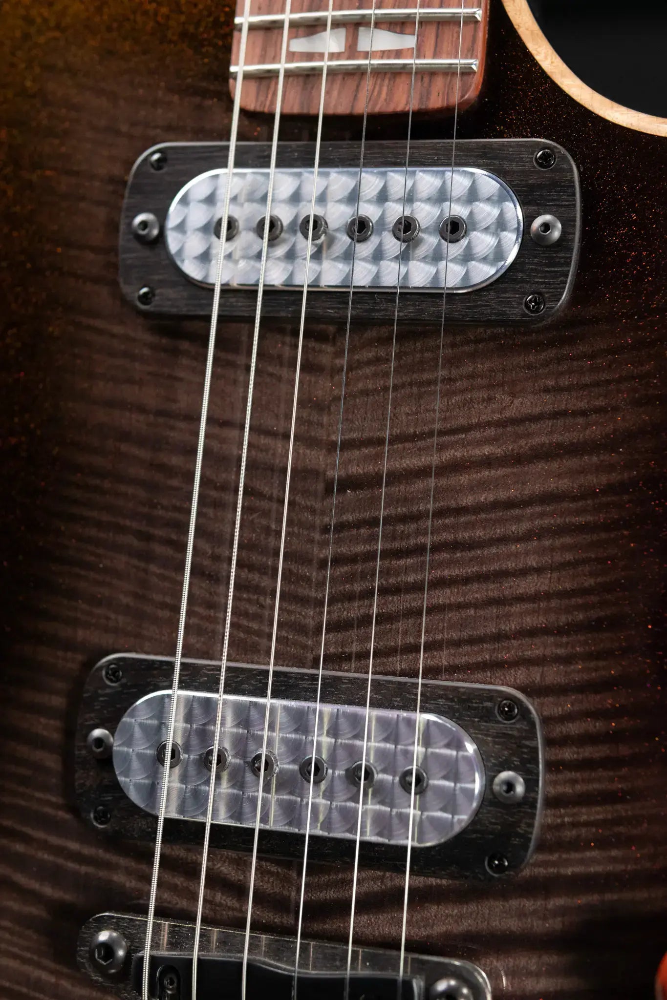 Powers Electric A-Type FF42 Hollow Body Electric Guitar - Chrome Silver Cranberry with Gig Bag