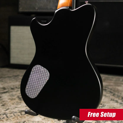 Powers Electric A-Type FF42 Hollow Body Electric Guitar - Select Maple Chroma Silver Cranberry with Gig Bag