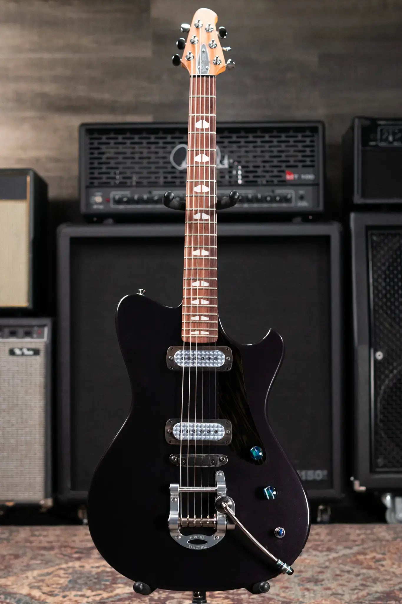 Powers Electric A-Type FF42 Hollow Body Electric Guitar - Velvet Purple Metallic with Gig Bag