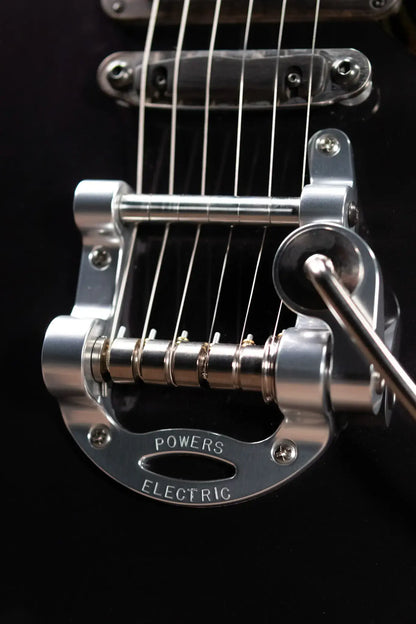 Powers Electric A-Type FF42 Hollow Body Electric Guitar - Velvet Purple Metallic with Gig Bag