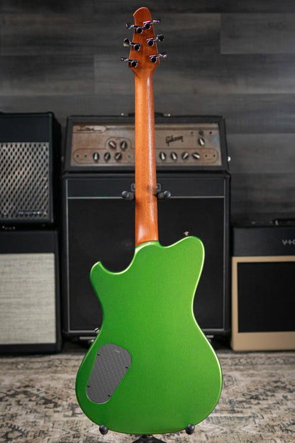 Powers Electric A-Type FF42 Hollow Body Electric Guitar - Willow Green/Java Green Metallic with Gig Bag