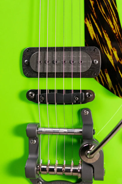 Powers Electric A-Type FF42 Hollow Body Electric Guitar - Willow Green/Java Green Metallic with Gig Bag