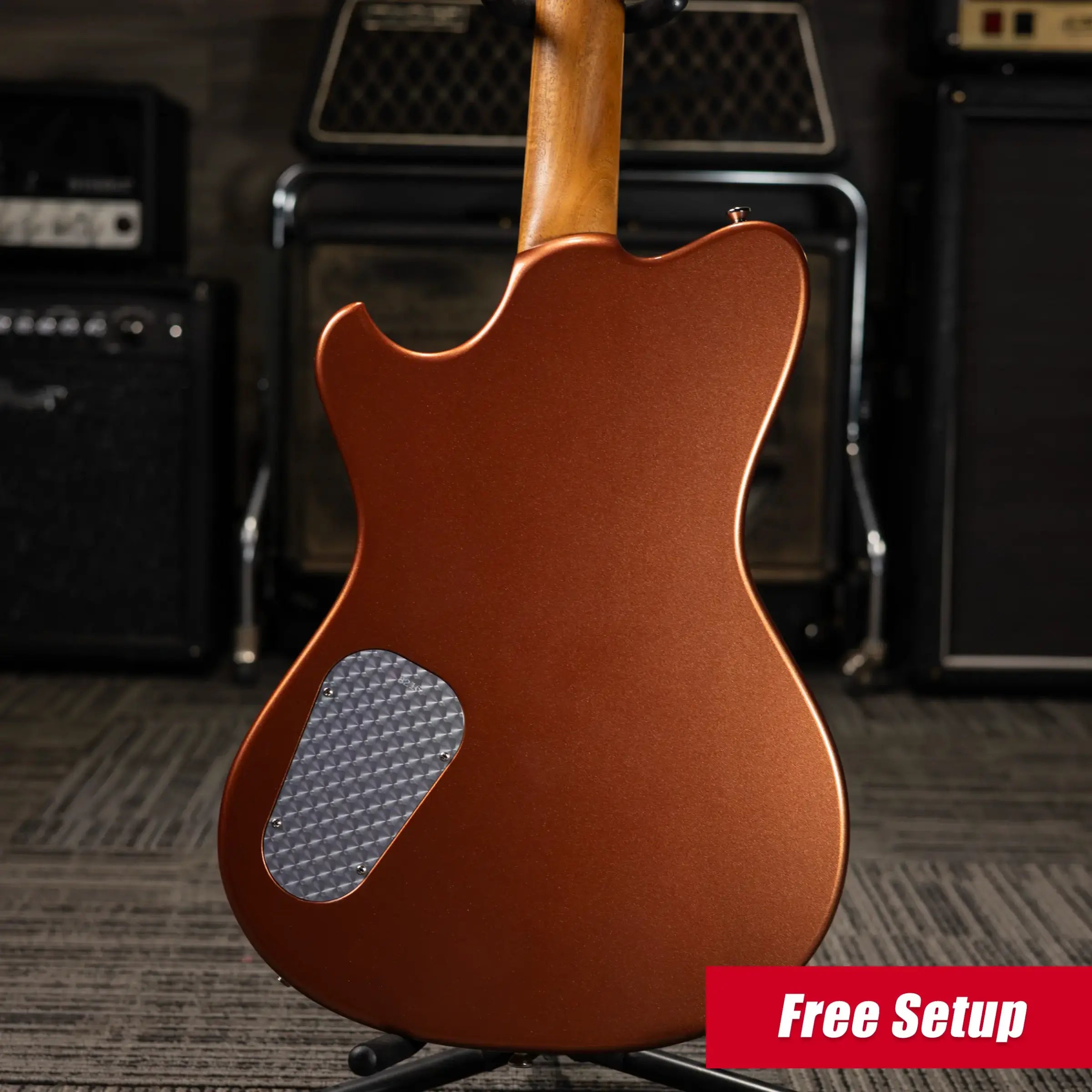 Powers Electric A-Type PF42 Hollow Body Electric Guitar - Byzantine Gold with Gig Bag