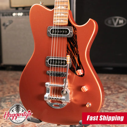 Powers Electric A-Type PF42 Hollow Body Electric Guitar - Byzantine Gold with Gig Bag