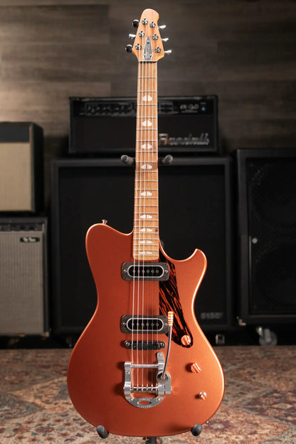 Powers Electric A-Type PF42 Hollow Body Electric Guitar - Byzantine Gold with Gig Bag