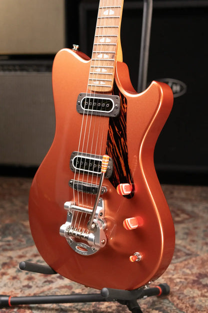 Powers Electric A-Type PF42 Hollow Body Electric Guitar - Byzantine Gold with Gig Bag