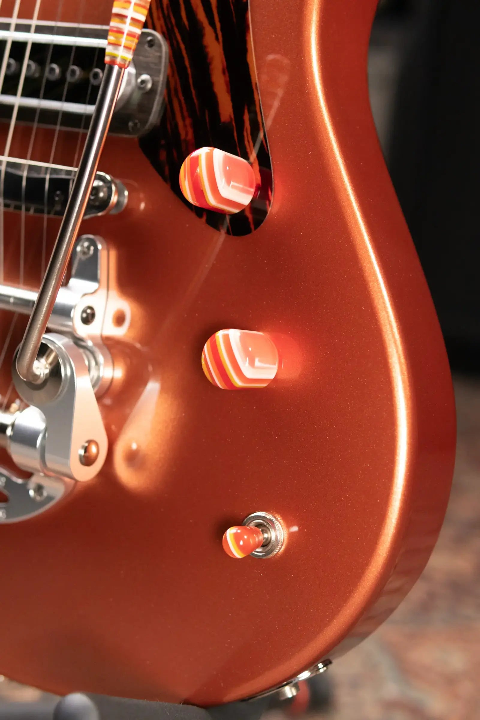 Powers Electric A-Type PF42 Hollow Body Electric Guitar - Byzantine Gold with Gig Bag